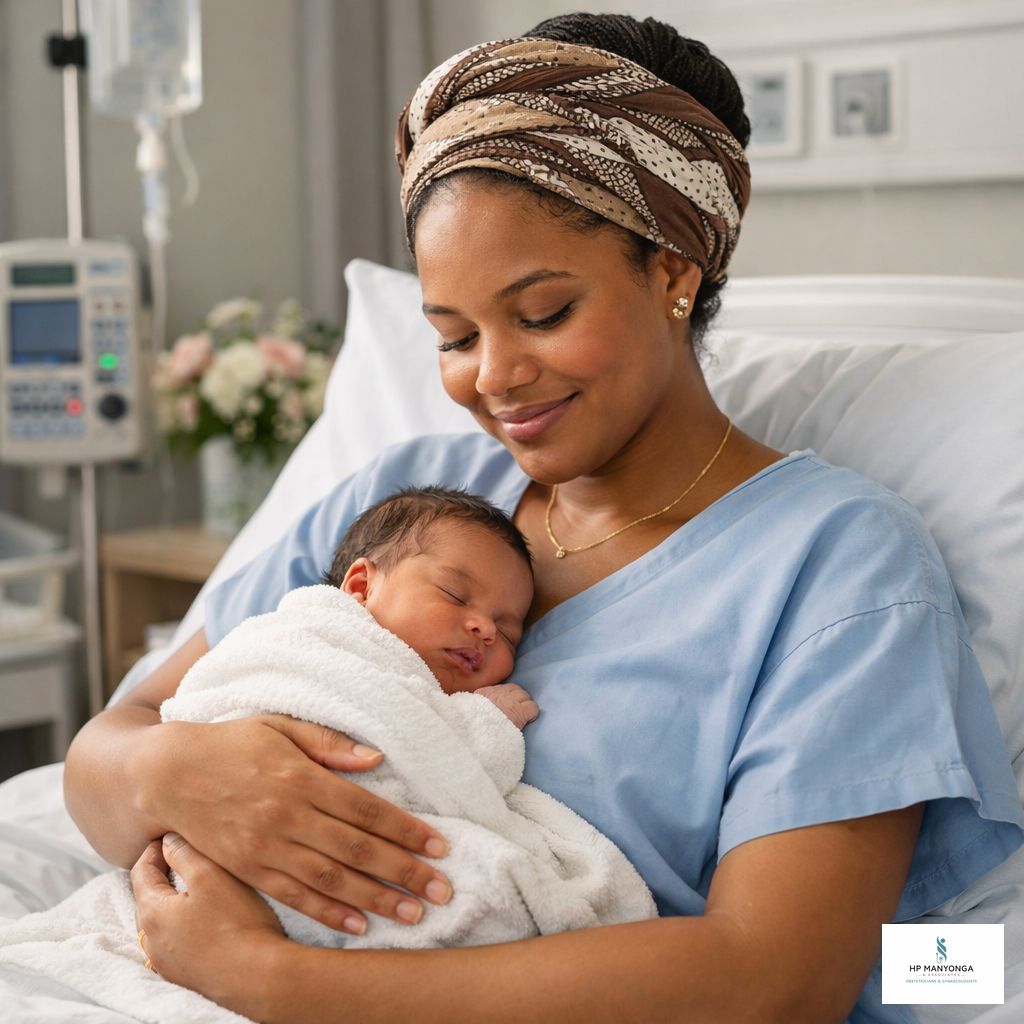 A mother with her newborn.